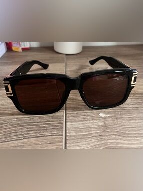 Classic Black Frame Sunglasses with Brown Lenses